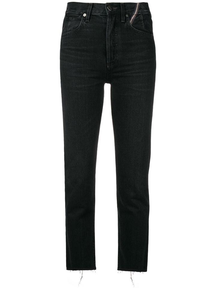 Jean Atelier Frayed Straight-leg Jeans - Black
