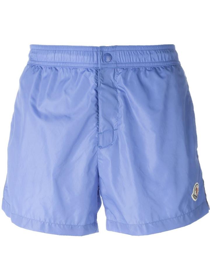 Moncler Striped Trim Swim Shorts, Men's, Size: Small, Blue, Polyamide/polyester
