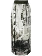 Alberta Ferretti Printed Midi Skirt - Grey