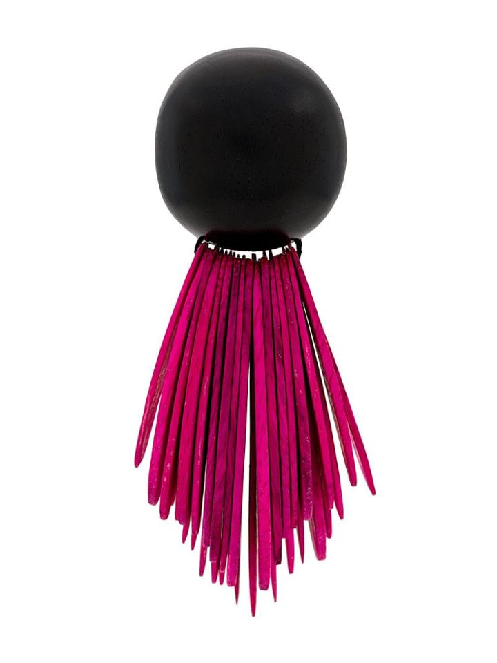 Monies Round Fringed Earrings - Pink