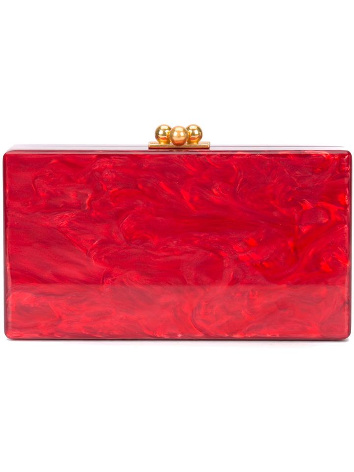 Edie Parker Marbled Effect Clutch - Red