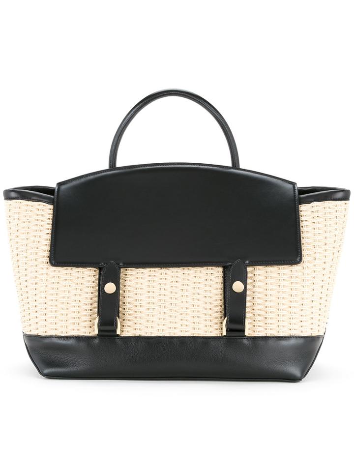 Sacai Woven Tote Bag, Women's, Nude/neutrals, Raffia