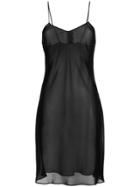 Jil Sander Navy Sheer Slip Dress - Black