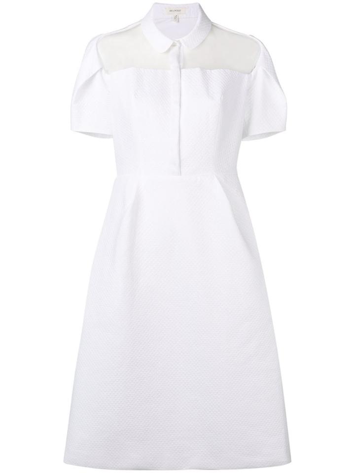 Delpozo Sheer Panel Midi Dress - White