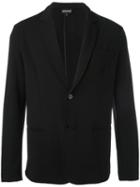 Emporio Armani Button Up Blazer, Men's, Size: Medium, Black, Cotton/spandex/elastane