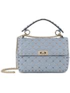Valentino - Valentino Garavani Medium Rocktud Spike Bag - Women - Leather/metal - One Size, Grey, Leather/metal