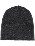 Jan Jan Van Essche Speckled Rib Knit Beanie - Black