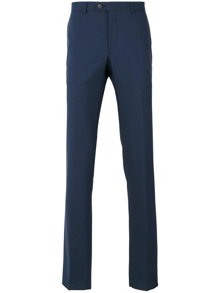 Lanvin - Tailored Straight Fit Trousers - Men - Viscose/wool - 48, Blue, Viscose/wool