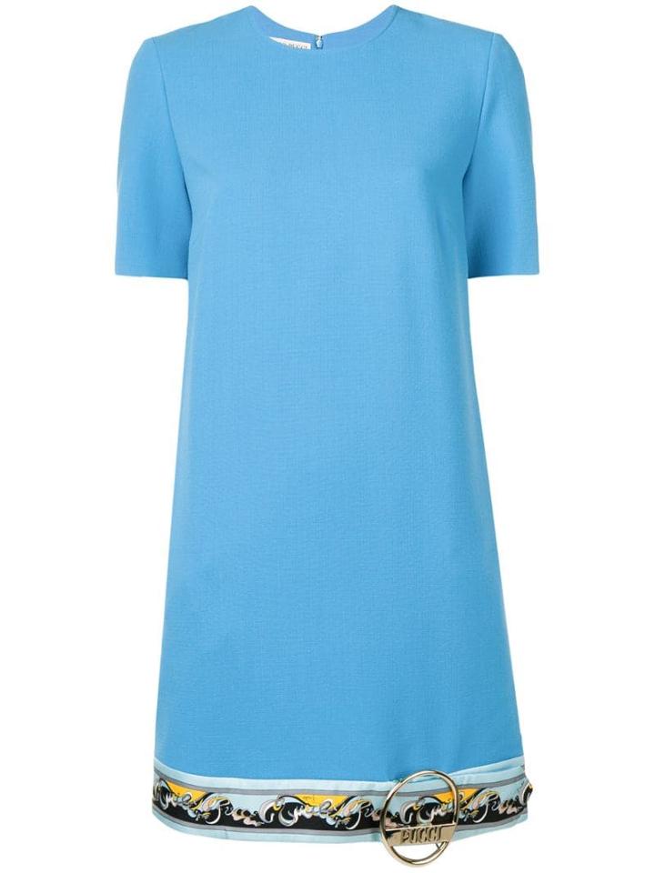 Emilio Pucci Contrast Hemline Shift Dress - Blue