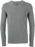 Majestic Filatures Longsleeved V-neck T-shirt, Men's, Size: Xxl, Grey, Cotton/spandex/elastane