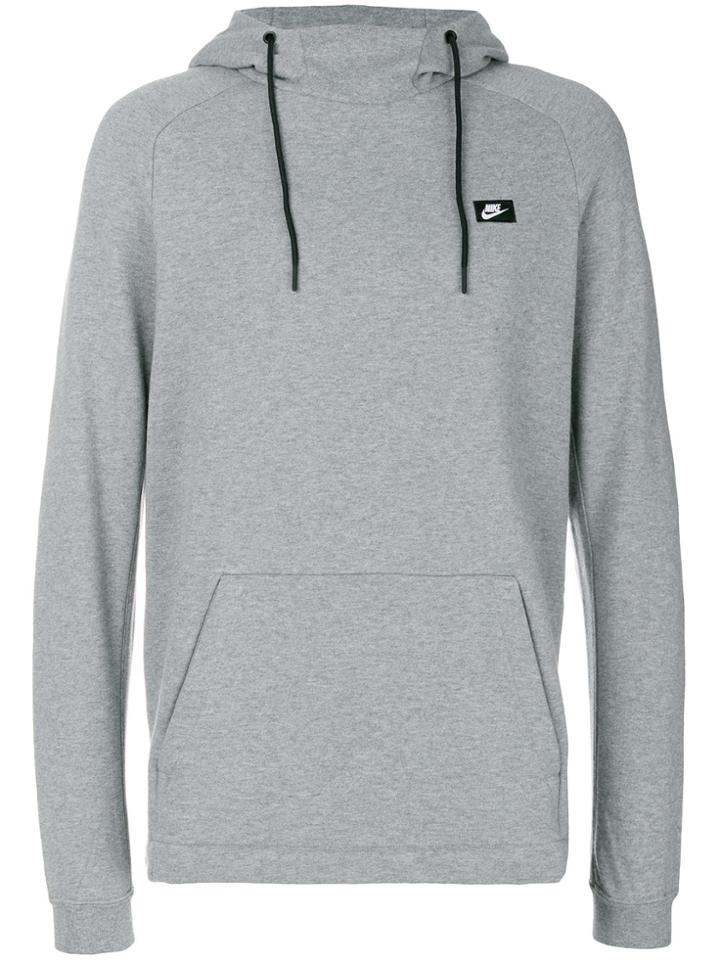 Nike Logo Plaque Hoodie - Grey