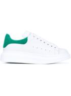 Alexander Mcqueen Leather Trainers With Green Trim