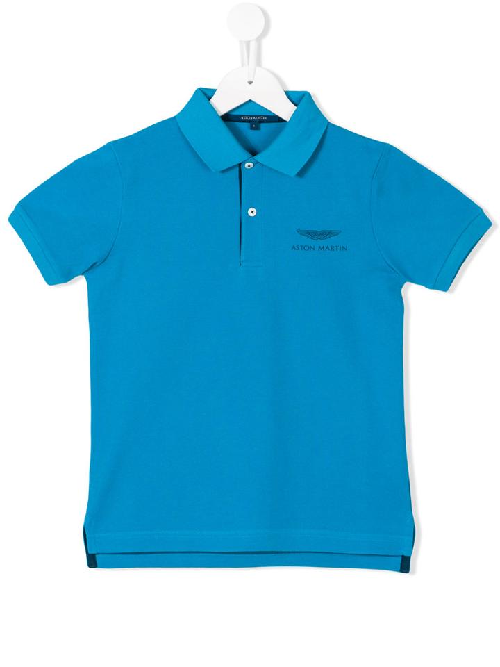Aston Martin Kids Embroidered Logo Polo Shirt, Boy's, Size: 12 Yrs, Blue