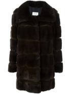 Yves Salomon Fox Fur Coat, Women's, Size: 38, Brown, Silk/rabbit Fur/polyester