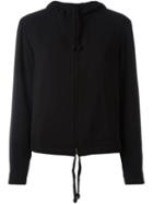 Theory Zipped Hoodie, Women's, Size: 2, Black, Polyester/polyurethane/triacetate