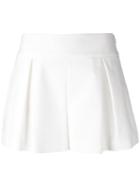 Red Valentino - Pleated Shorts - Women - Cotton/spandex/elastane - 40, Women's, White, Cotton/spandex/elastane
