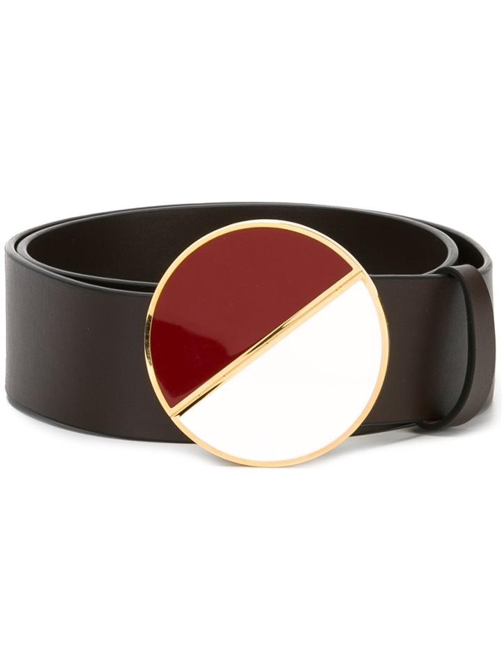 Marni Two Tone Buckle Belt, Women's, Size: 70, Brown, Calf Leather