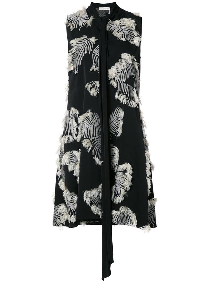 Chloé Palm Jacquard Dress, Women's, Size: 38, White, Viscose