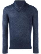 Armani Jeans Shawl Collar Jumper, Men's, Size: Xxl, Blue, Polyamide/wool