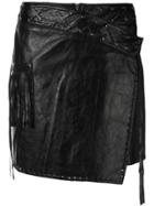 Just Cavalli Lace-up Wrap Mini Skirt - Black