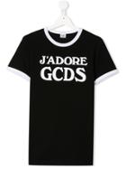 Gcds Kids Printed T-shirt - Black