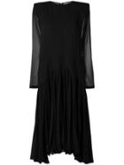 Givenchy Long-sleeve Flared Midi Dress - Black