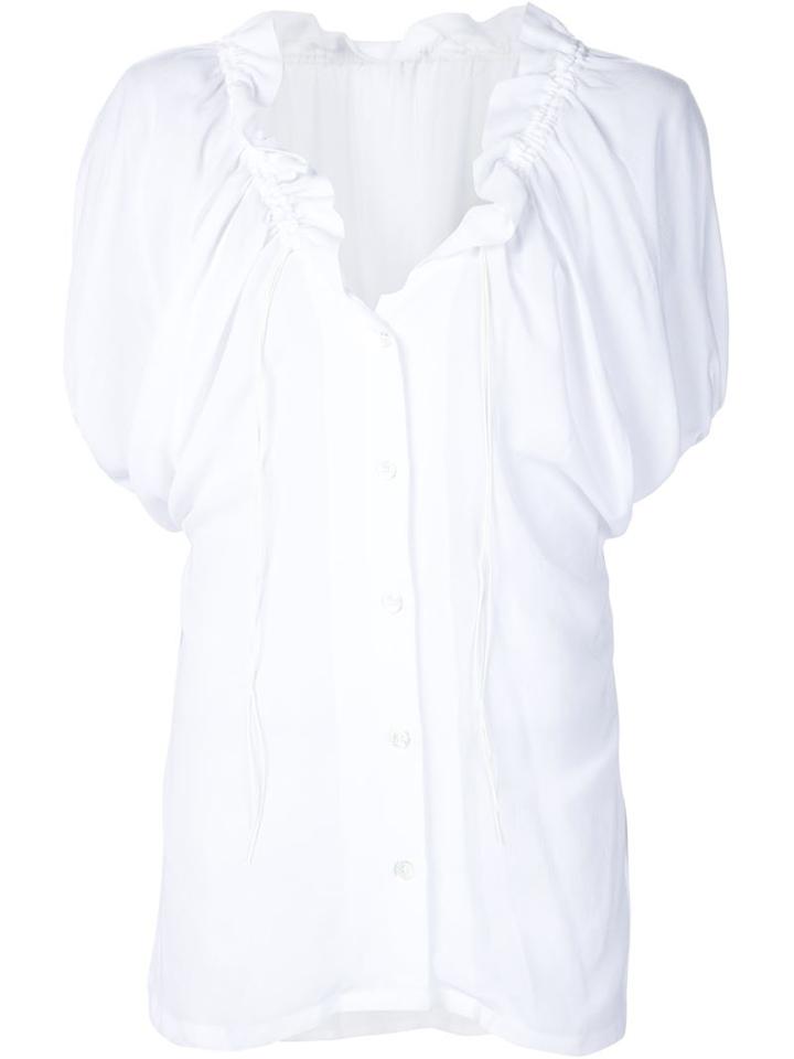 Ann Demeulemeester Drawstring Neck Blouse, Women's, Size: 38, White, Rayon