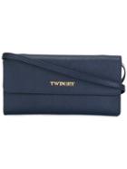 Twin-set Logo Plaque Crossbody Bag, Blue, Leather/polyester