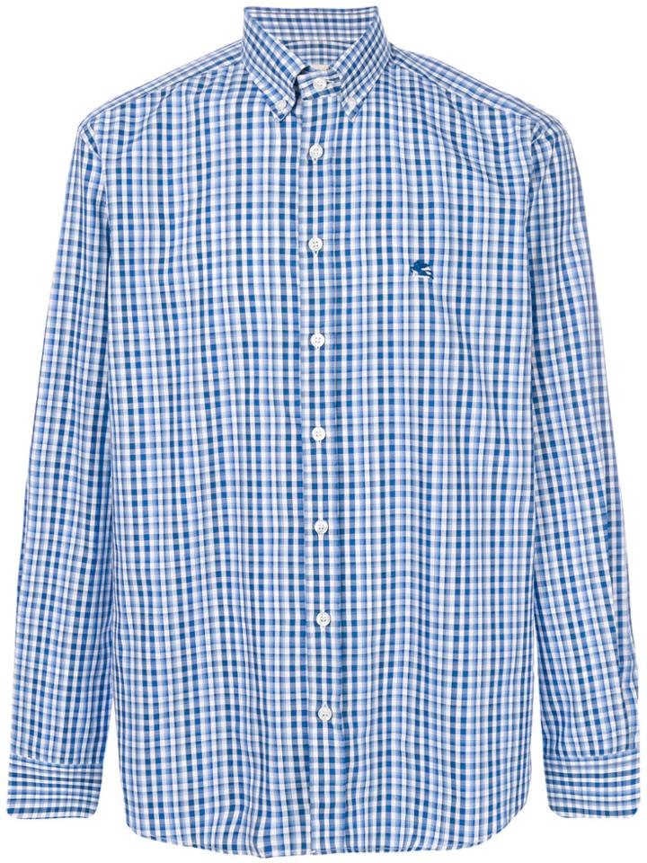 Etro Checked Printed Shirt - Blue
