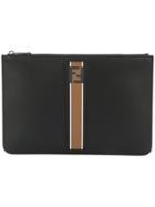 Fendi Logo Stripe Detail Clutch - Black