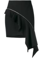 Saint Laurent Zip Asymmetric Ruffle Skirt - Black