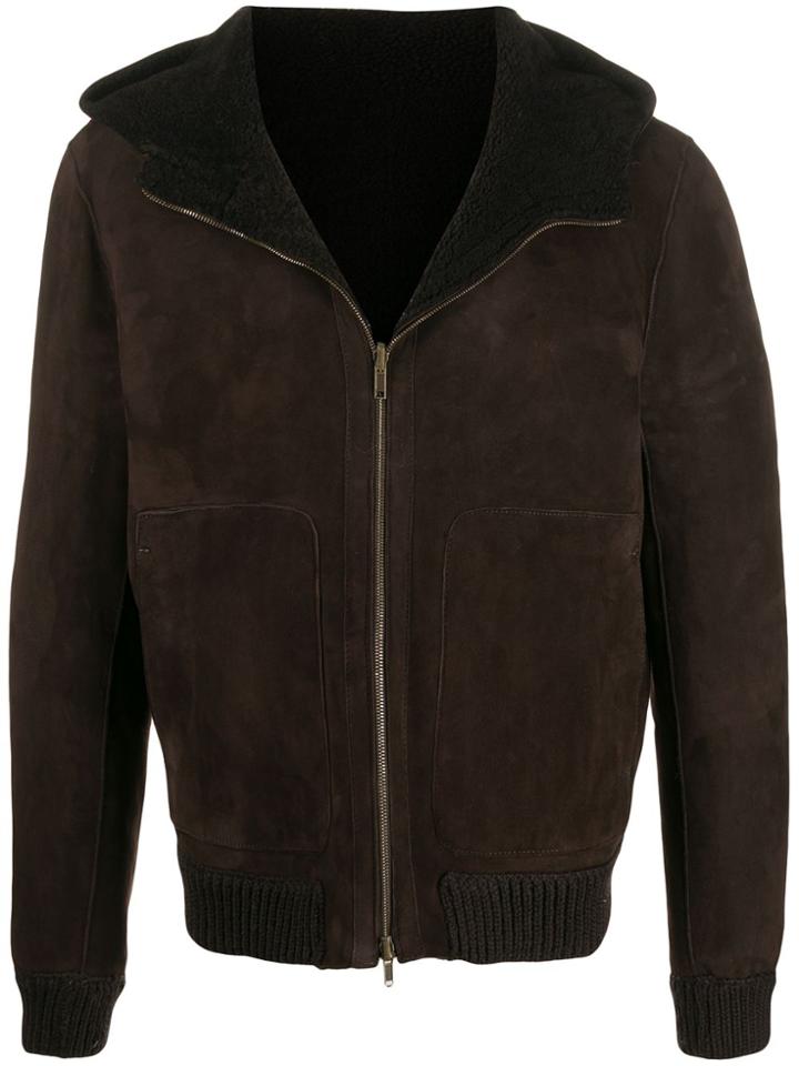 Salvatore Santoro Zipped Shearling Jacket - Brown