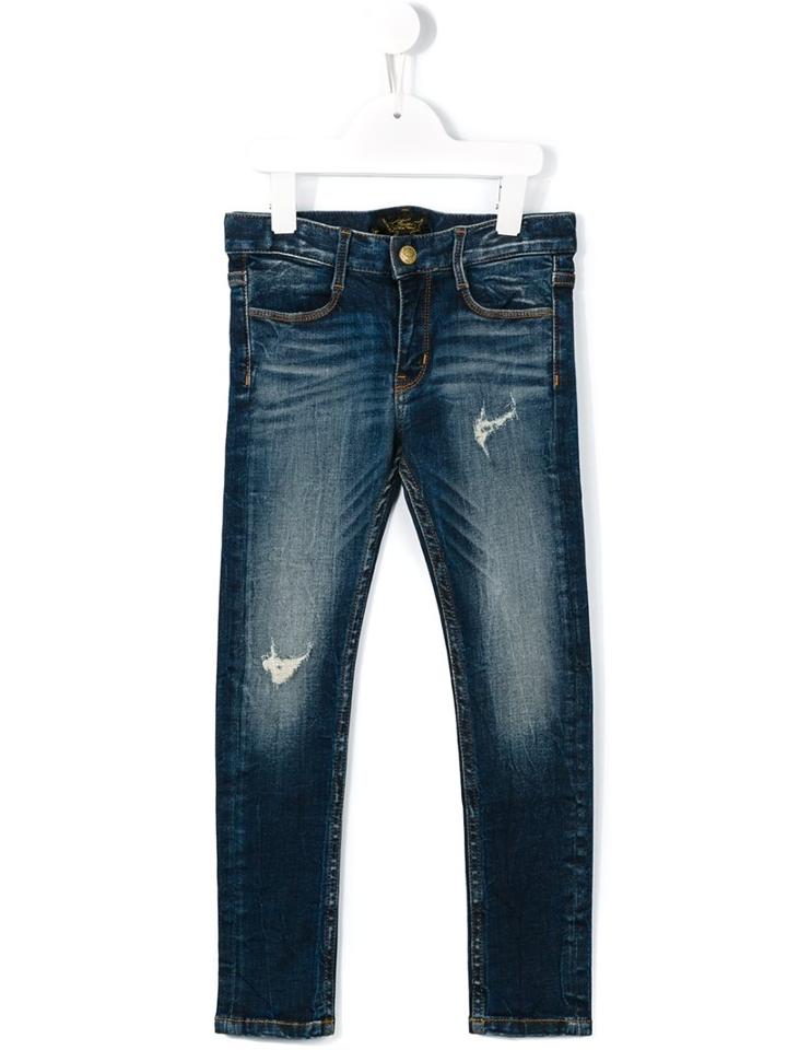 Finger In The Nose Distressed Jeans, Boy's, Size: 12 Yrs, Blue
