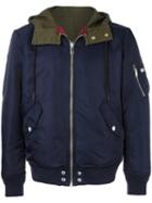 Diesel Panelled Back Hooded Jacket, Men's, Size: Small, Blue, Polyamide/polyester/cotton/spandex/elastane