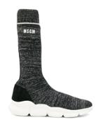 Msgm Long Sock Knitted Sneakers - Black