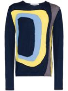 Comme Des Garçons Shirt Panel Knit Wool Sweatshirt - Unavailable