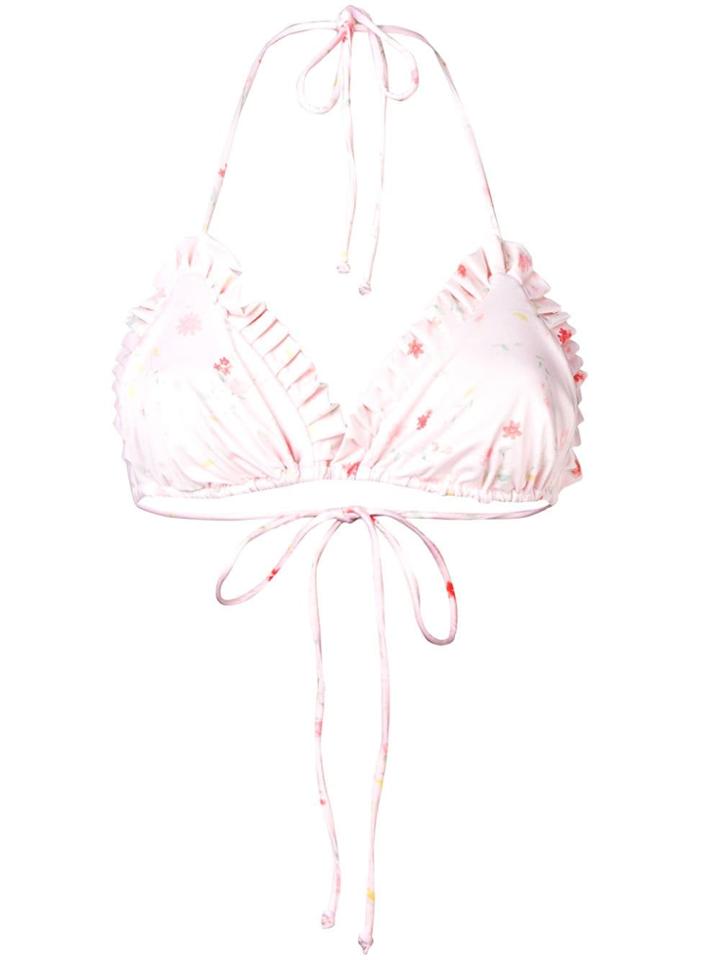 Ganni Floral Bikini Top - Pink