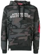 Alpha Industries Camouflage Print Hoodie - Black