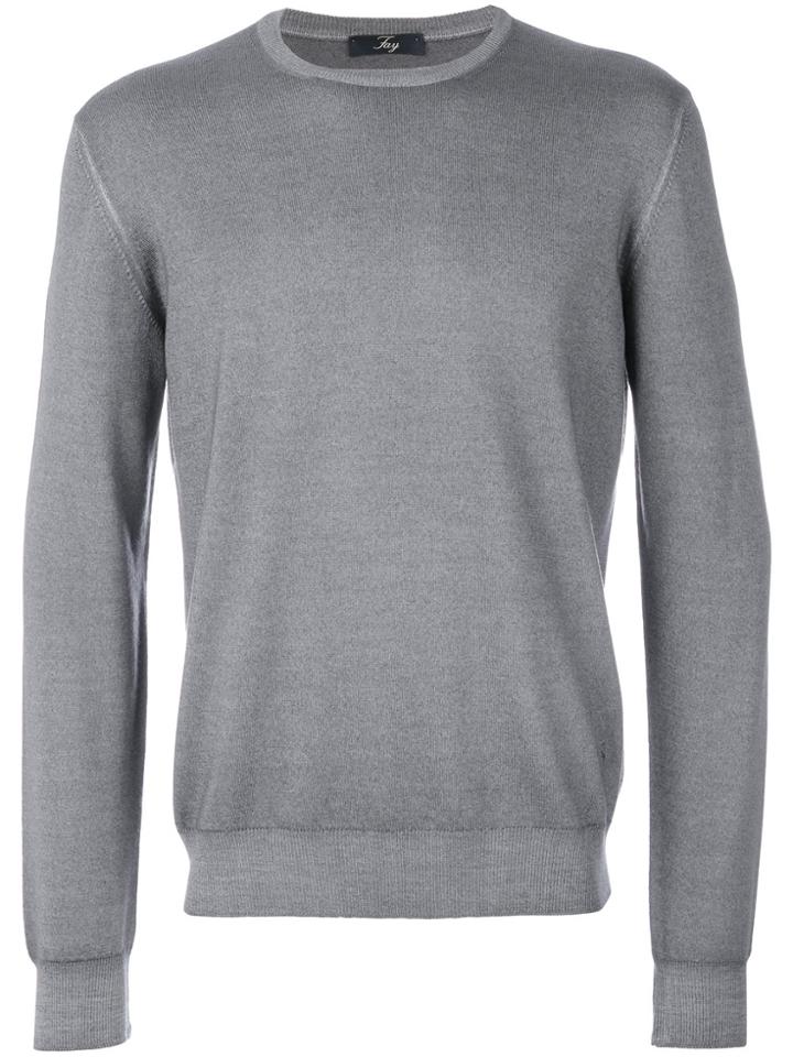 Fay Crew-neck Jumper - Grey