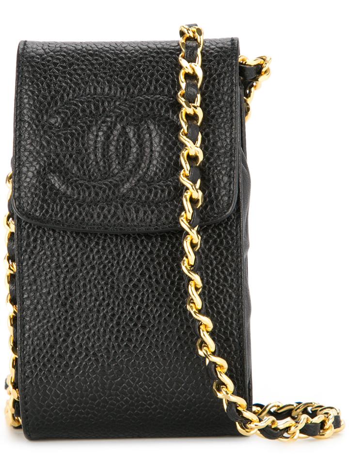 Chanel Vintage Front Logo Mini Pochete - Black
