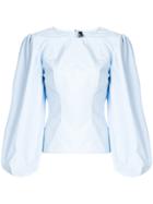 Calvin Klein 205w39nyc Puff Sleeve Corset Blouse - Blue