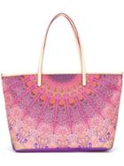 Etro Scarf Print Tote Bag, Women's, Pink/purple, Cotton/polyester/pvc