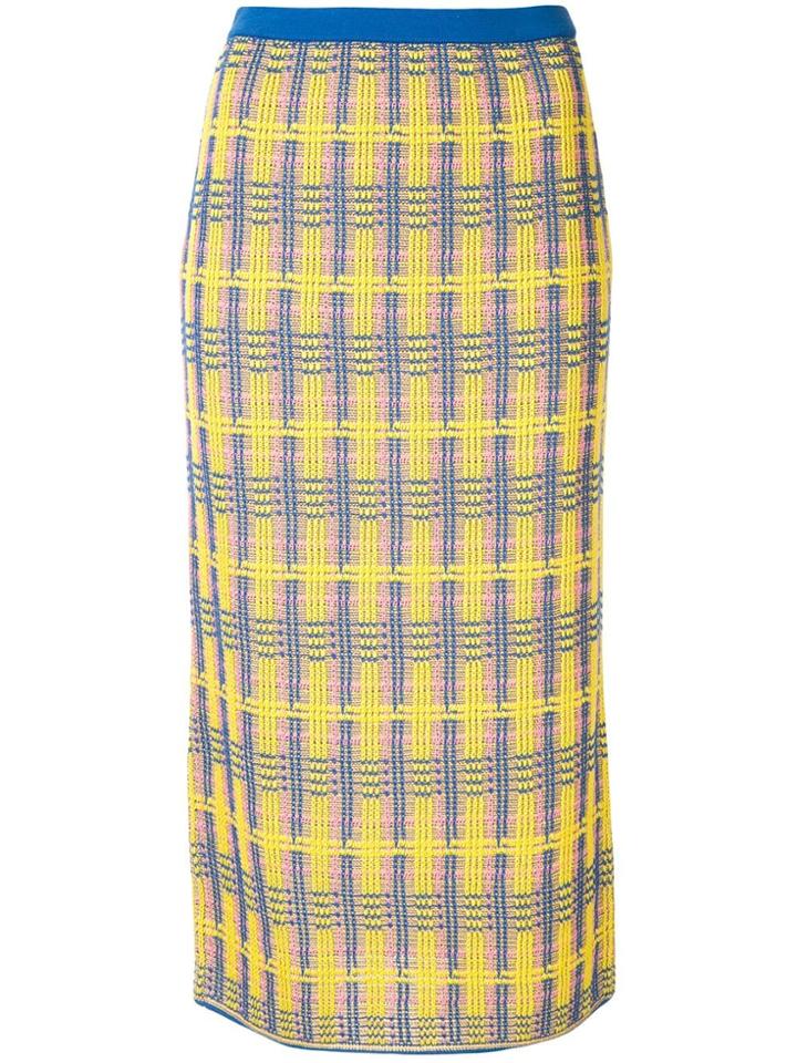 Le Ciel Bleu Check Knit Skirt - Yellow