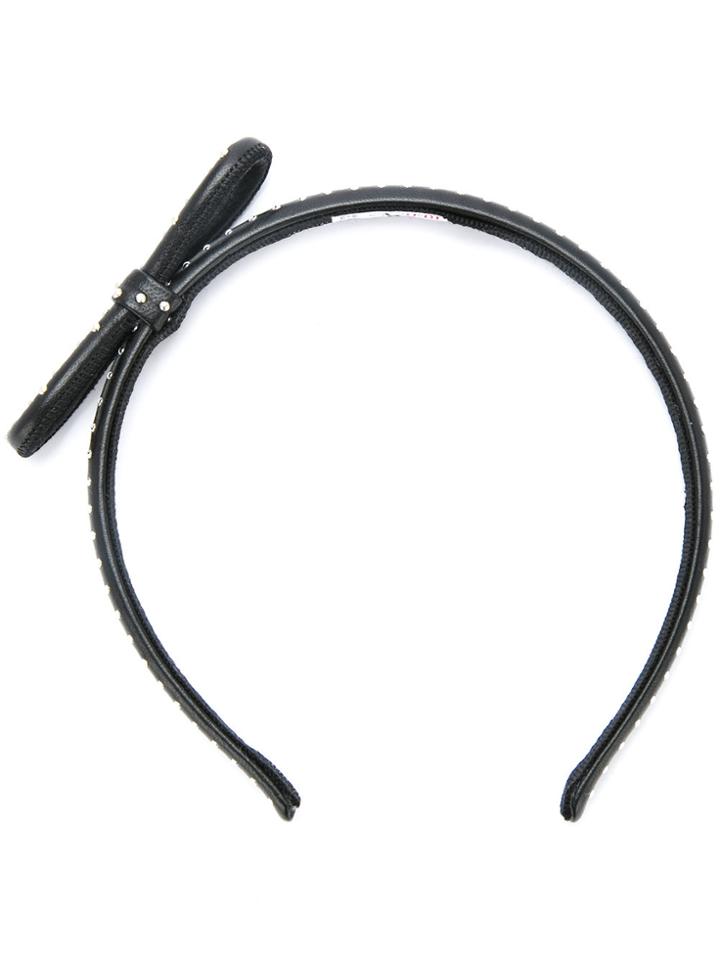 Red Valentino Microstud Bow Detail Headband - Black
