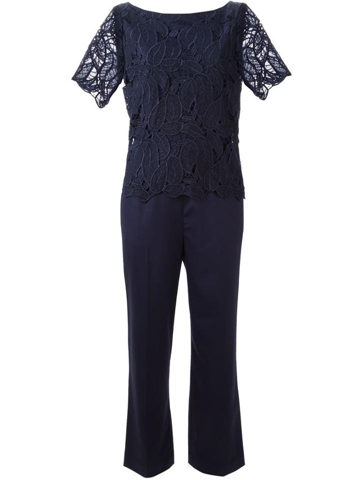 Tory Burch Embroidered Lace Leaves Jumpsuit