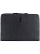 Saint Laurent Leather Clutch Bag - Black