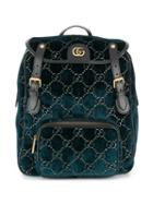 Gucci Small Gg Velvet Backpack - Blue