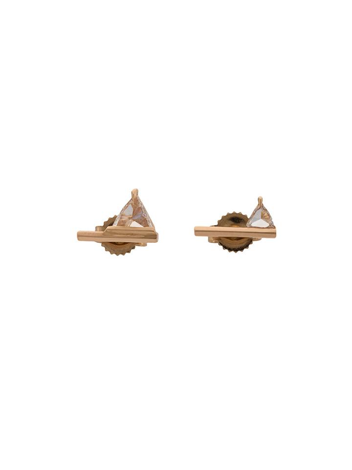 Eva Fehren Asymmetric Triangle Earrings - Nude & Neutrals