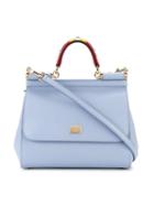 Dolce & Gabbana - Small Sicily Floral Top Handle Tote - Women - Leather - One Size, Blue, Leather