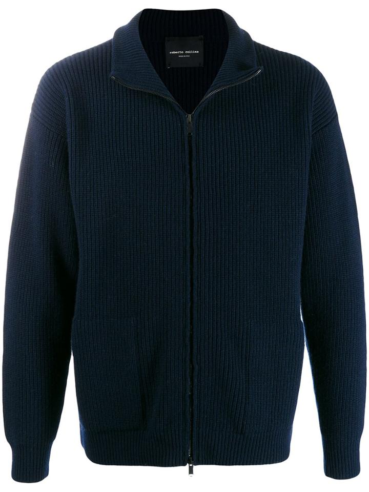 Roberto Collina Zip-up Knit Cardigan - Blue